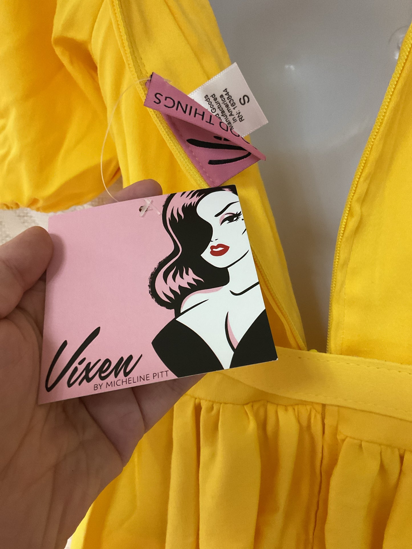 Vixen by Micheline Size S Yellow Dress