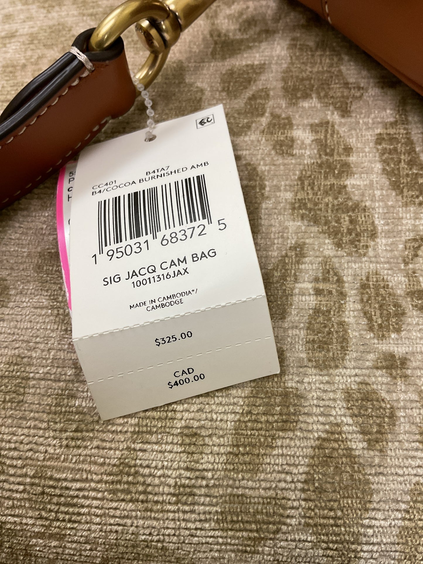 coach Purse CC401 burnished amber camera bag NWT