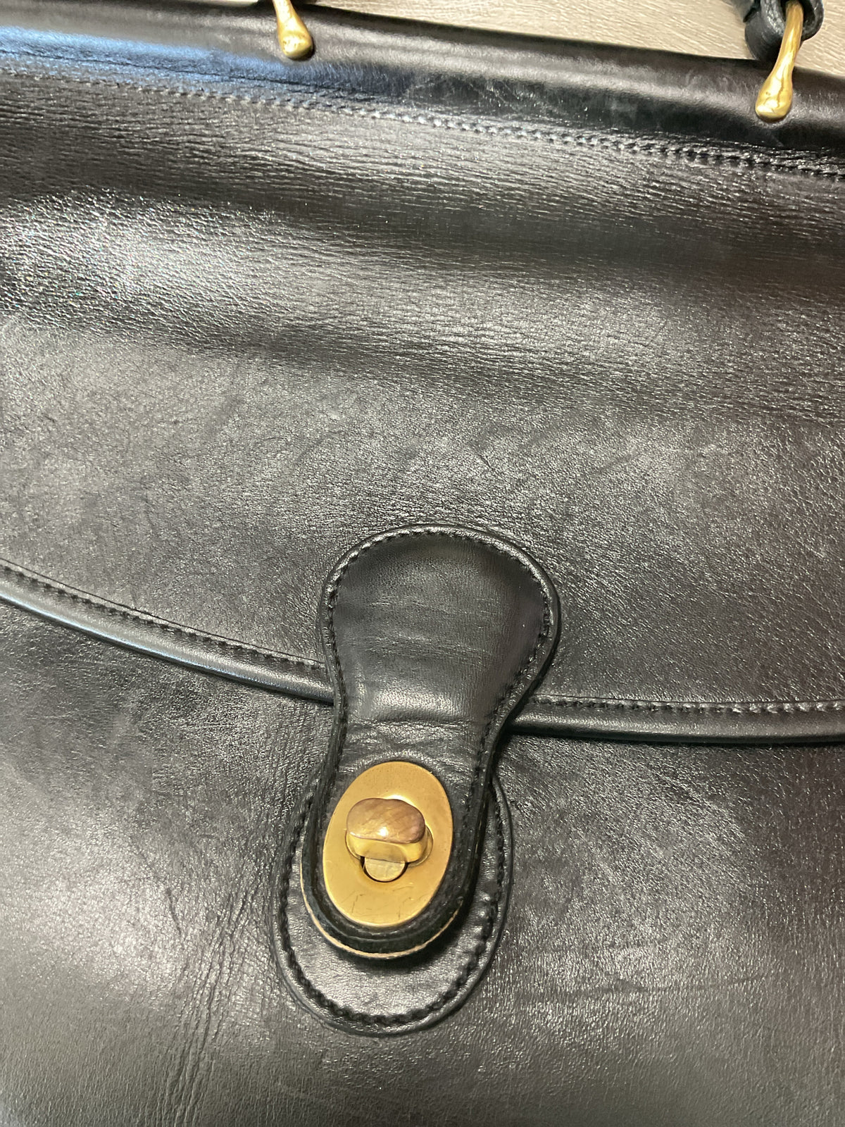 coach Purse  Metropolitan Briefcase 303-14  Black Leather Bag w/ Strap
