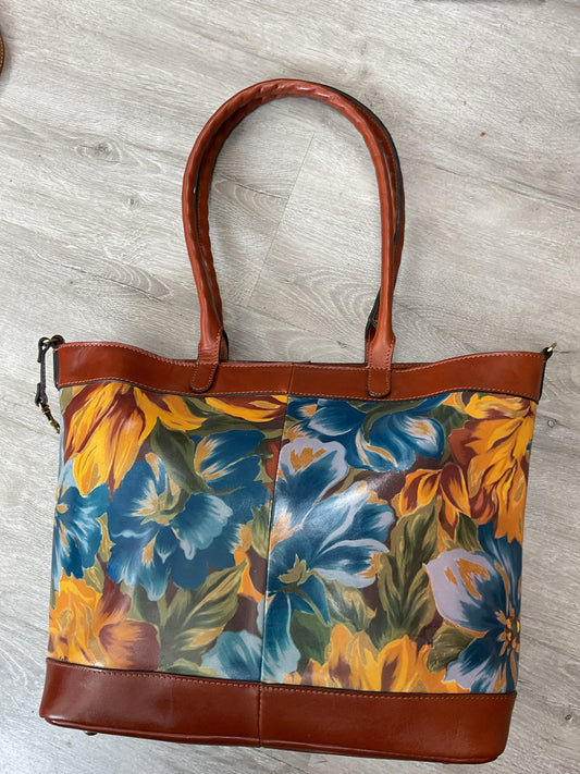 Patricia Nash Purse Mallory Convertible leather tote Marigold Harvest floral