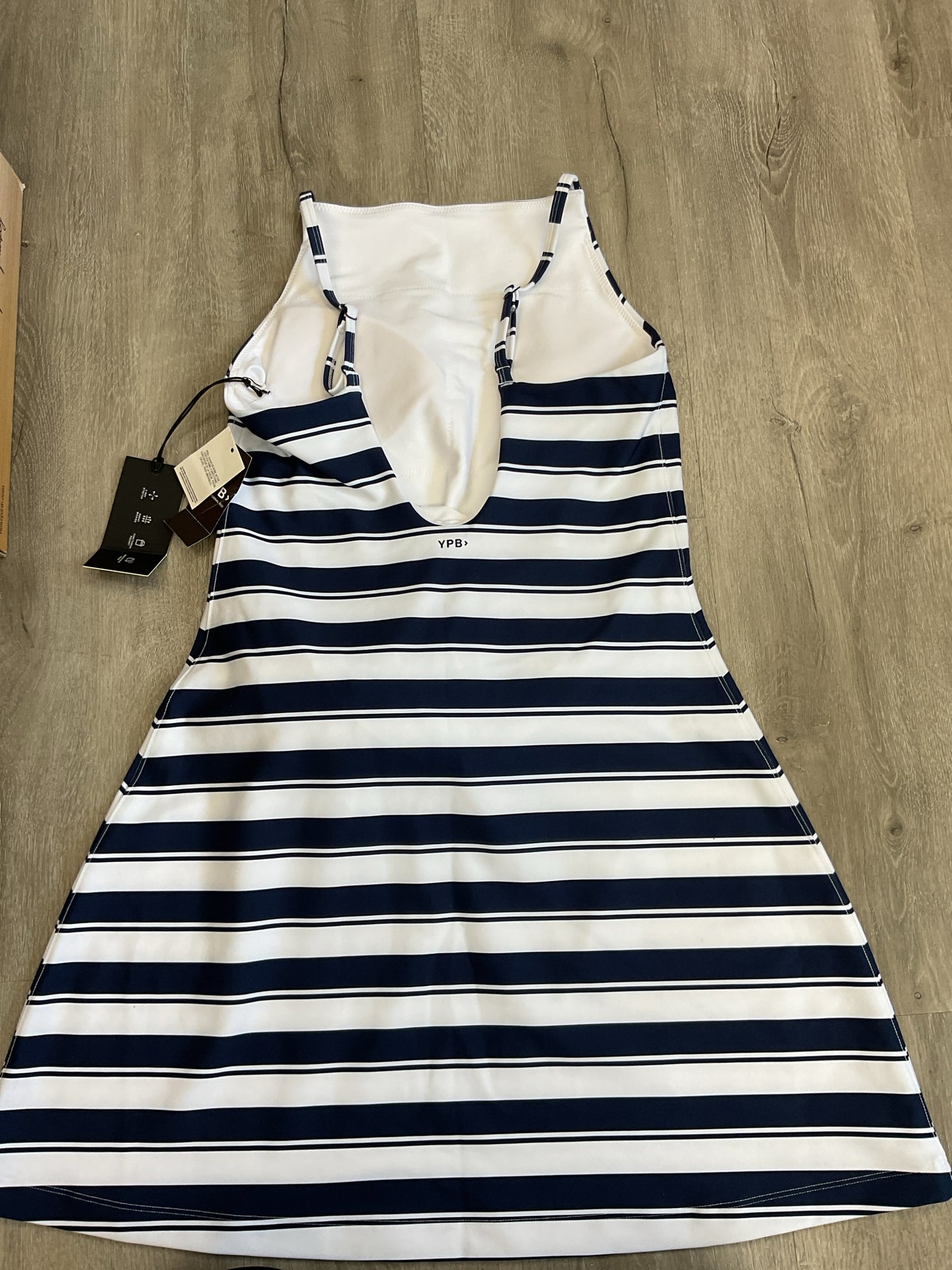 YPB Size M White Dress navy & White athletic sculpt Lux NWT FITS SMALL