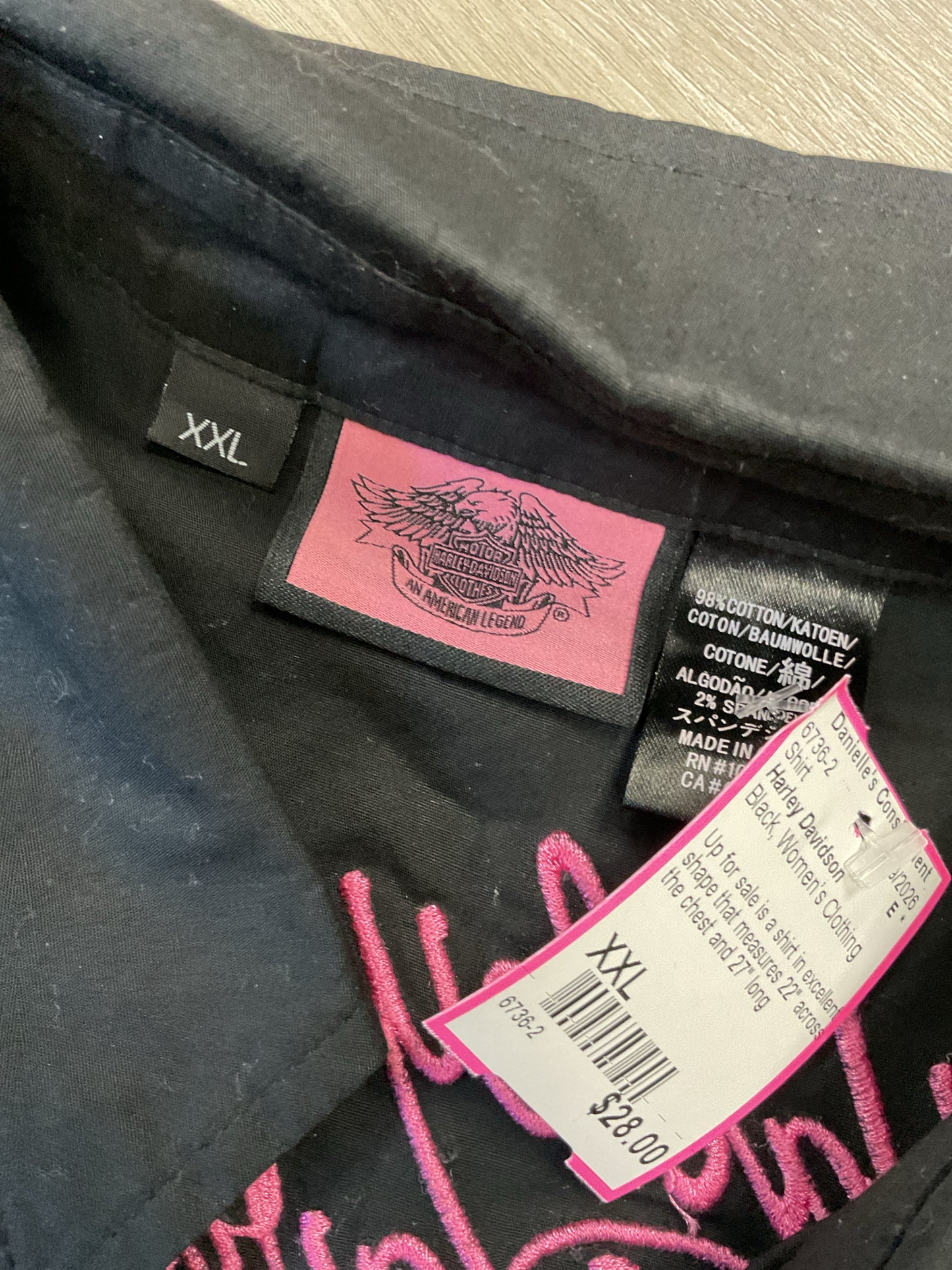 Harley Davidson Size XXL Black Shirt