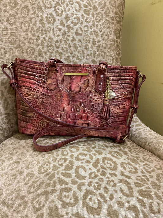 Brahmin Purse mini Asher crossbody pink croco LIKE NEW