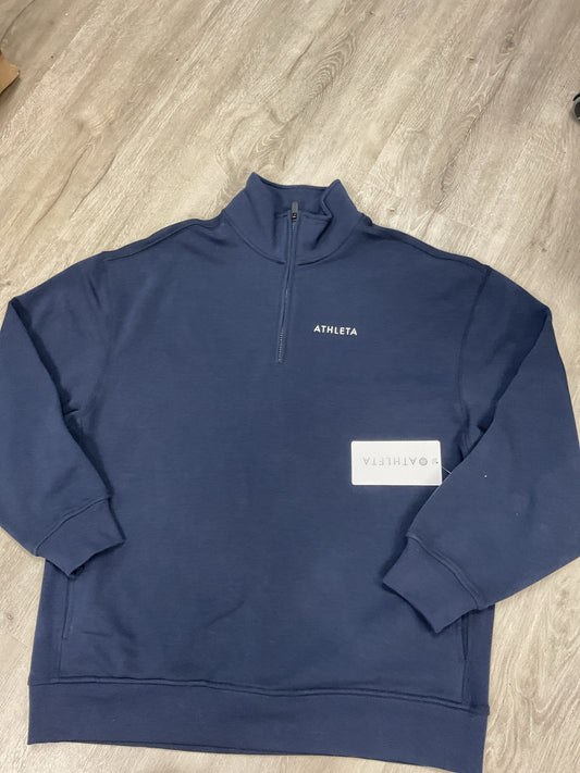 Athleta Size M Navy Sweatshirt NWT Forever Fleece 1/4" zip $99 MSRP