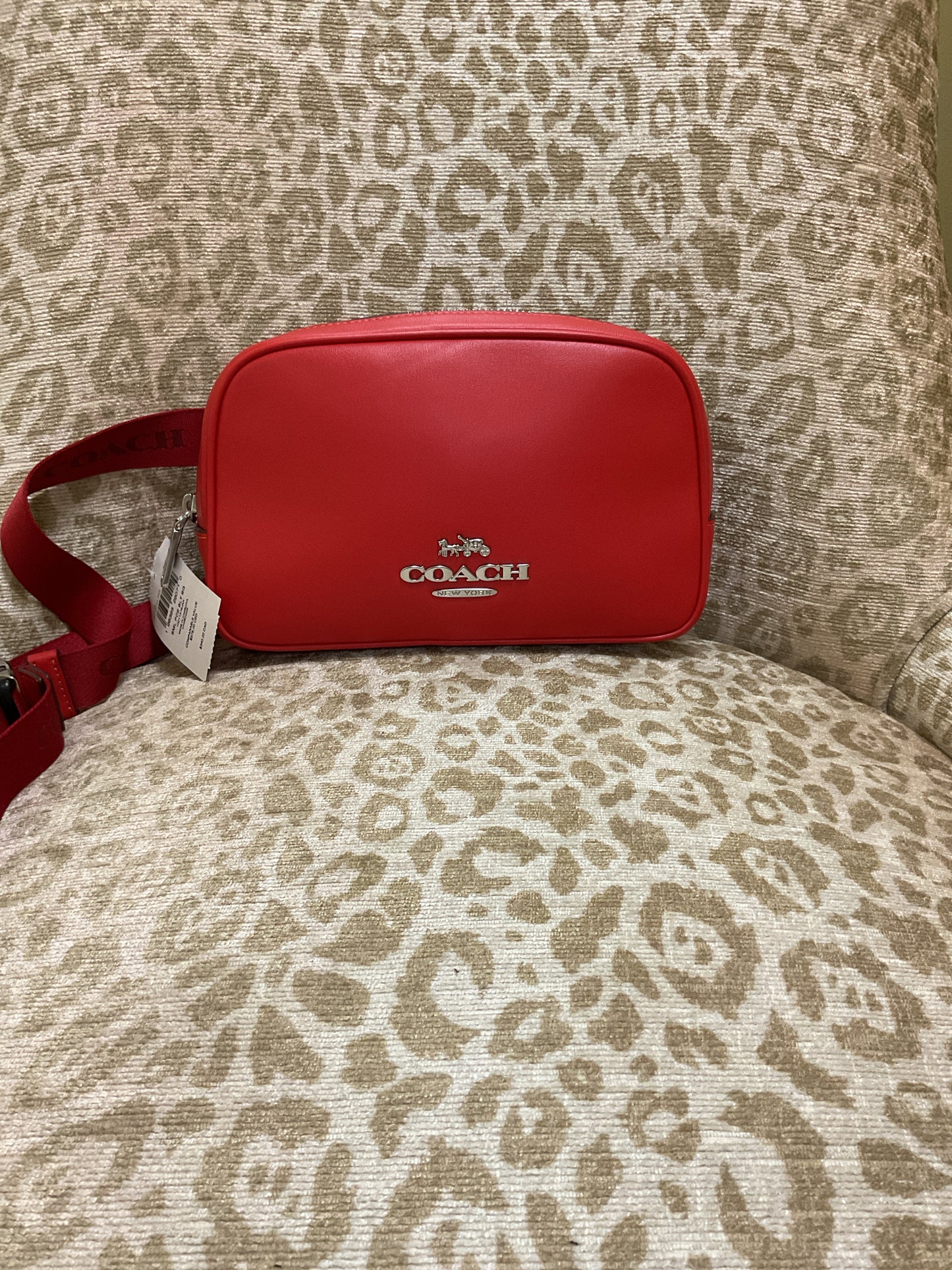 coach Purse Pace Belt Bag Unisex Fanny Pack Sling Bag In Red NEW