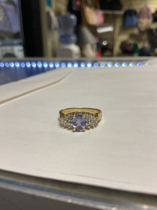 Le Vian Ring 14k 3.1g tanzanite & diamond ring size 5
