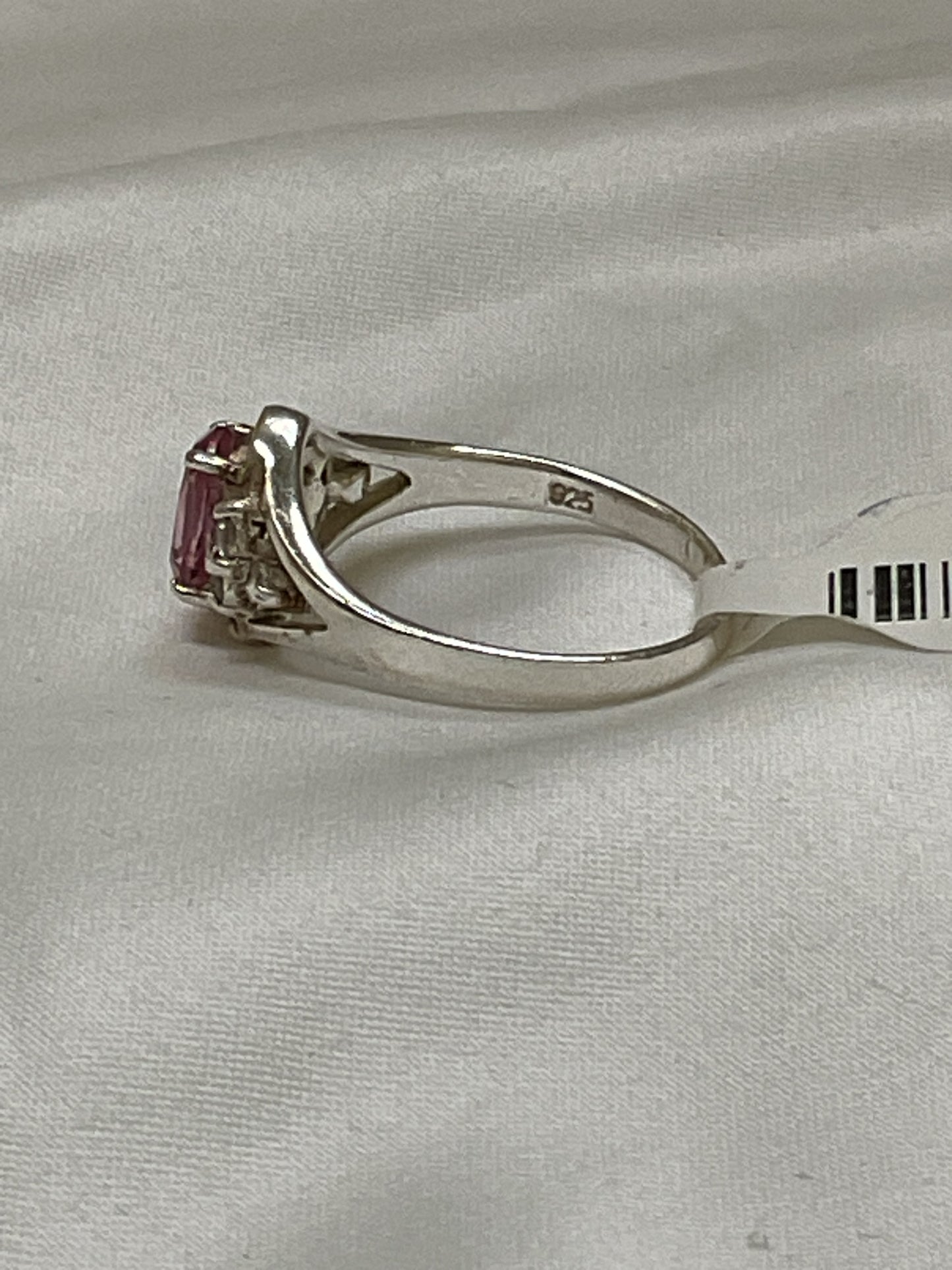 925 Sterling Ring pink topaz size 9