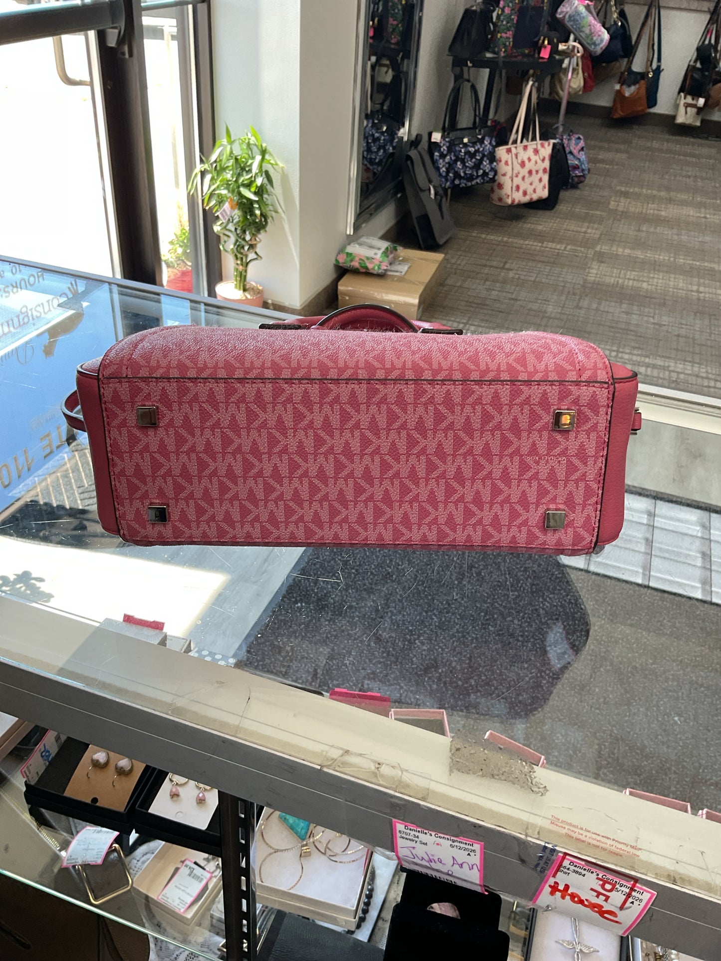 Michael Kors Purse New satchel Pink MK silver hardware crossbody