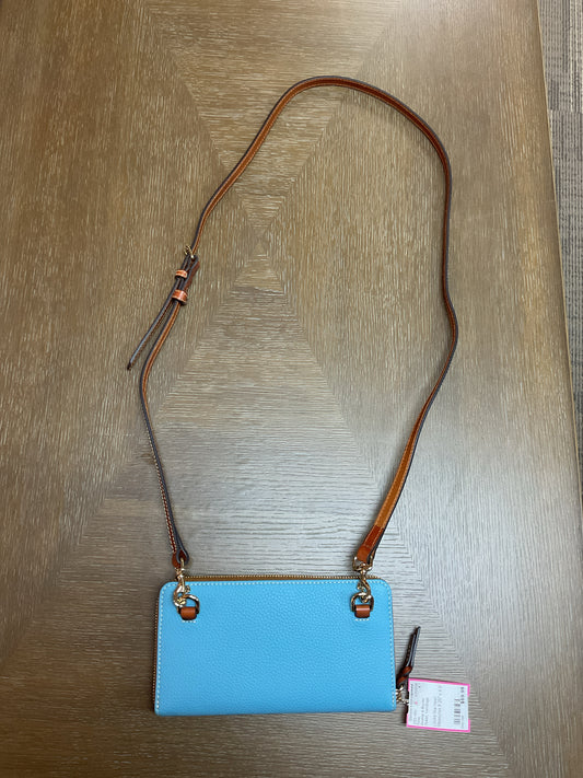 Dooney & Bourke Purse carribean blue pebbled zip around wallet crossbody