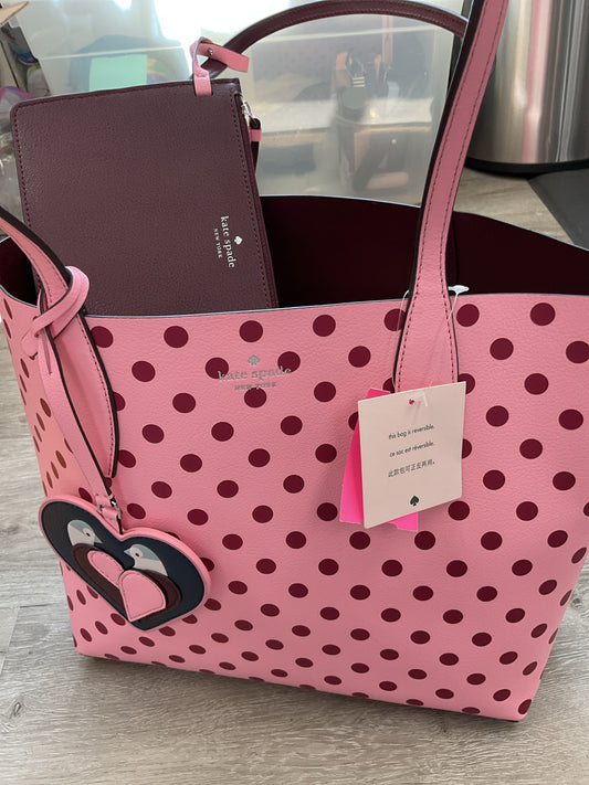 Kate Spade Purse polka dot tote medium purse NWT wtih zip pouch