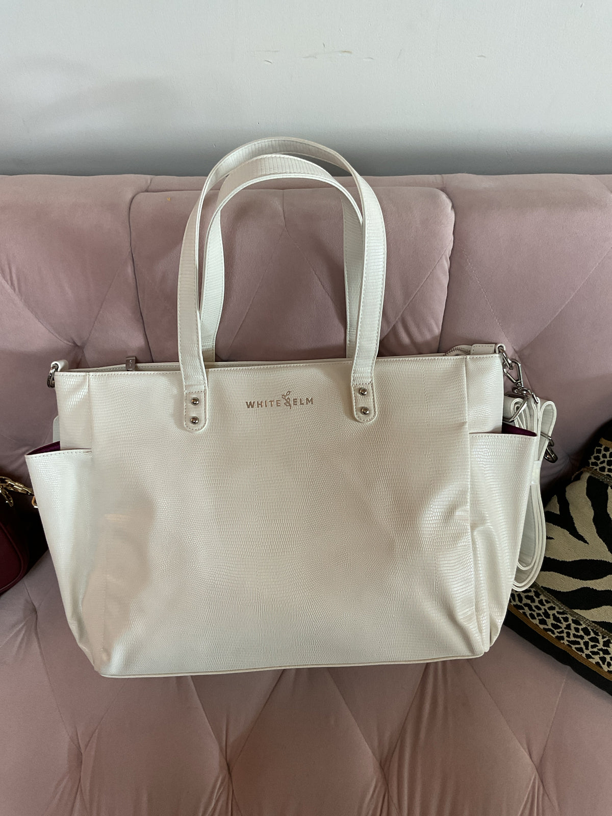 White Elm Purse NWT huge business tote travel tablet case bottle holders