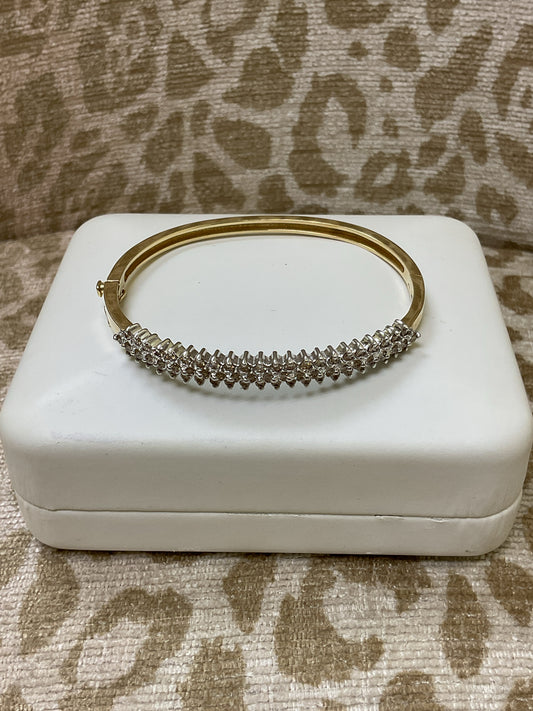 14K Bracelet hinged diamond cluster