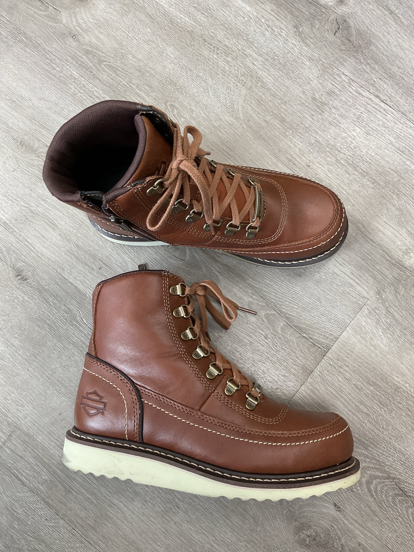 Harley Davidson 8 Brown Boots Juno Lace leather riding boots