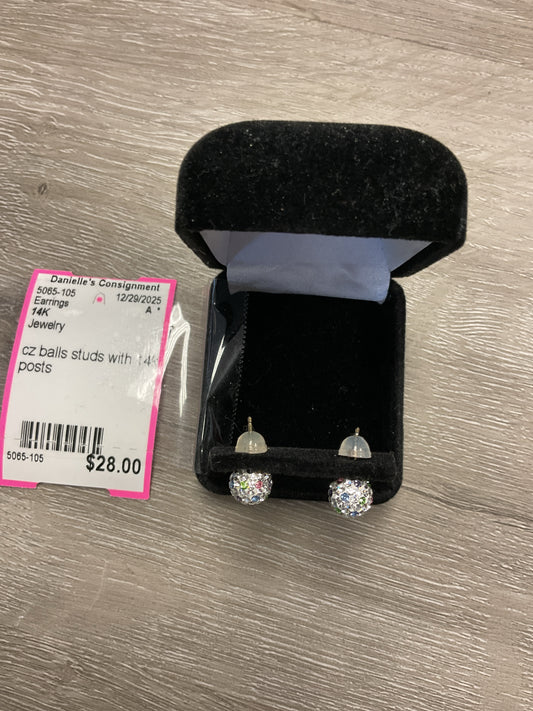 14K Earrings with cz studs