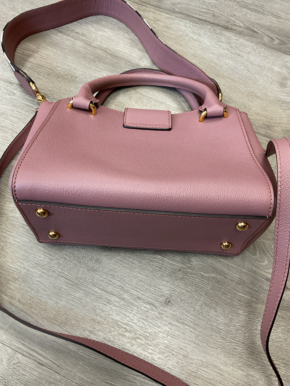 Burberry Purse Mauve Lether gold buckle satchel NWOT nova check