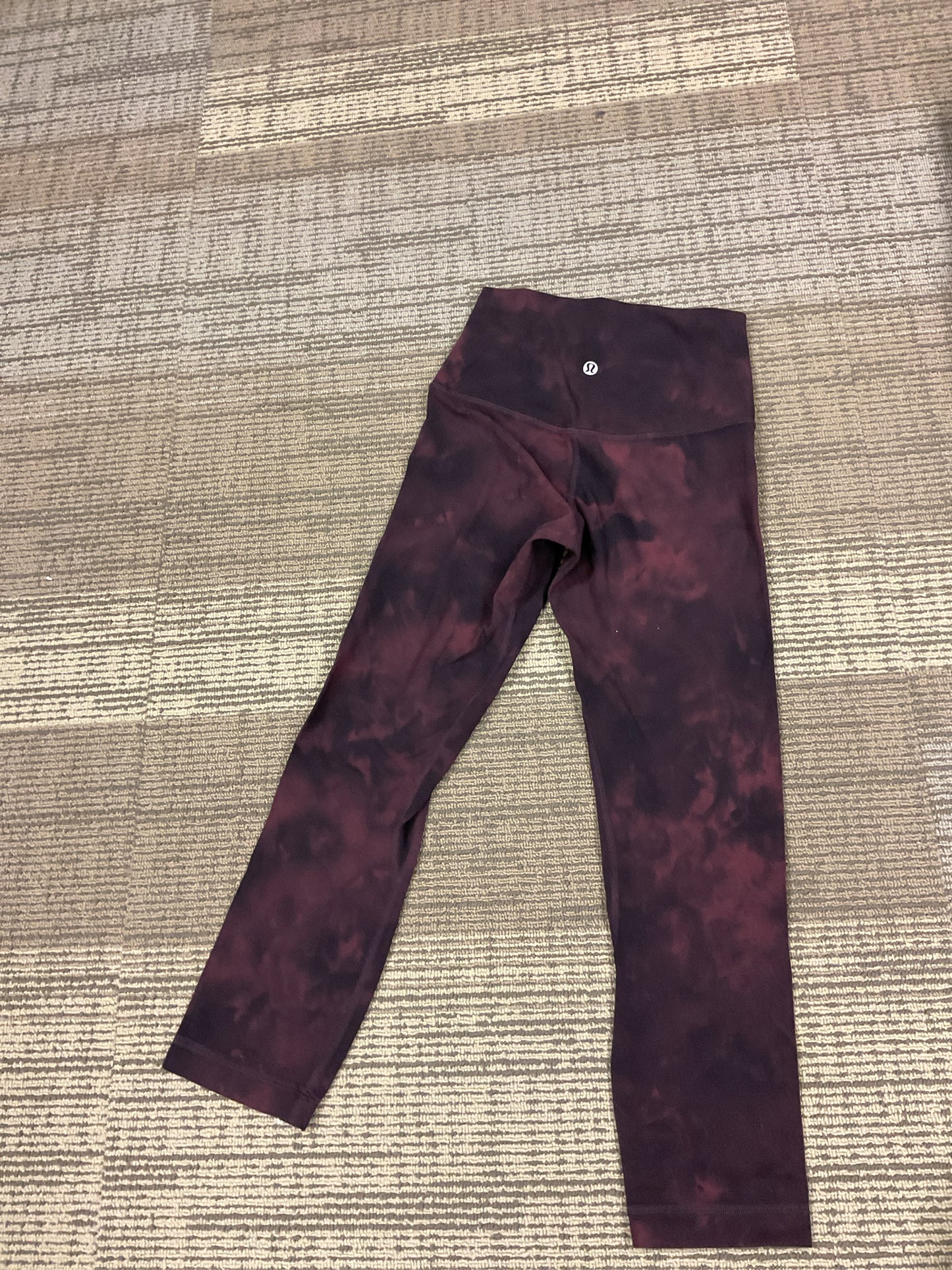 Lululemon Size 2 Burgundy Pants leggins tie dye black burg