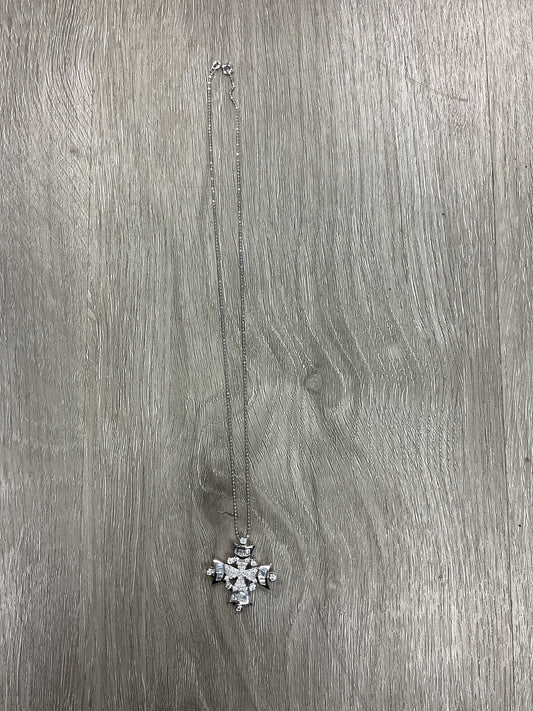 925 Sterling Necklace cz cross and 17" chain