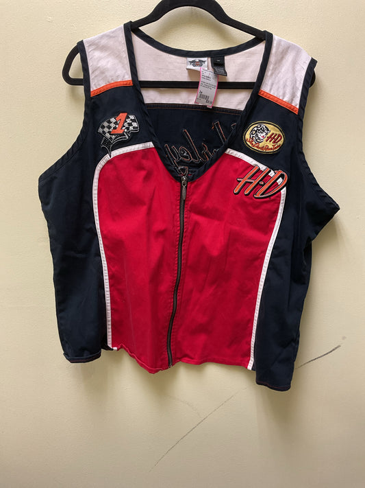 Harley Davidson Size 2w Shirt She Devil Red Black and white zip tank top