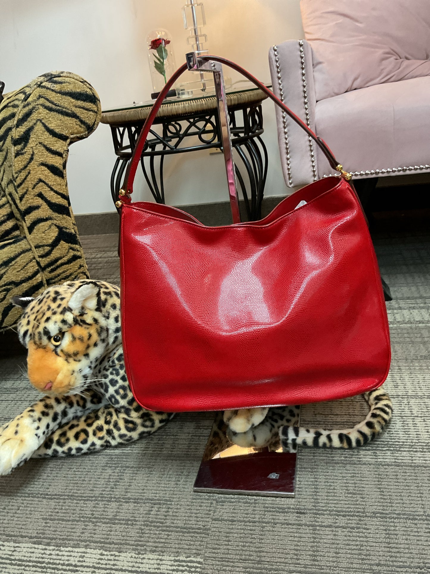 Ralph Lauren Purse Hobo slouch large tassel gold plate hang tag