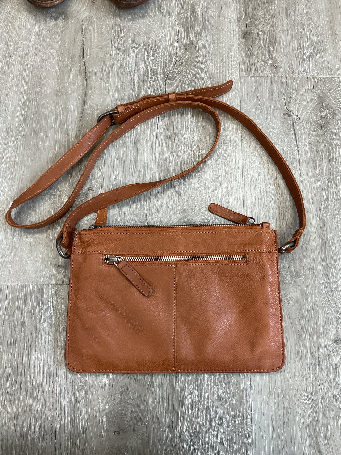 Wild West Purse Tan leather studded crossbody triple compartment