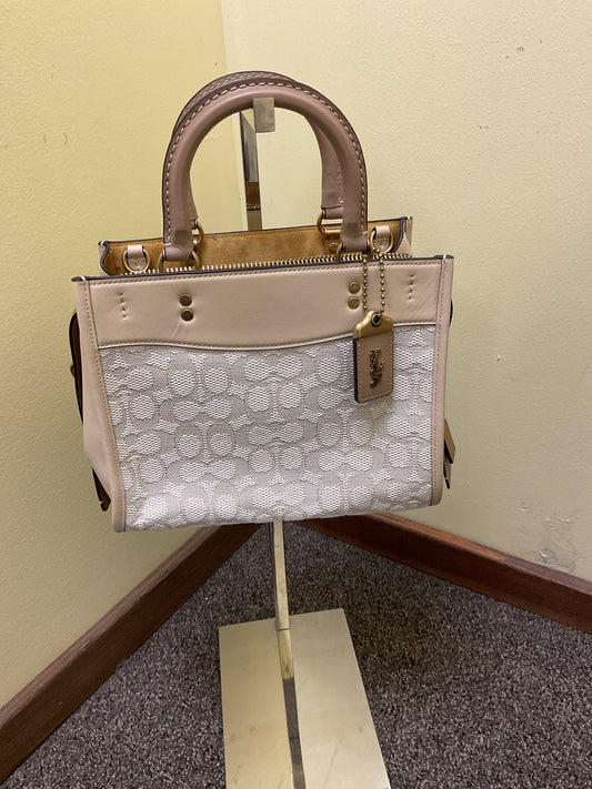 coach Purse Rogue 25 1941 3way bag signature jacquard leather beige CA302