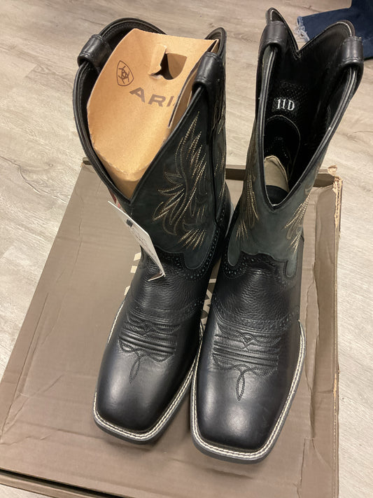 11 Ariat Black Boots Sport Western Wide square Toe