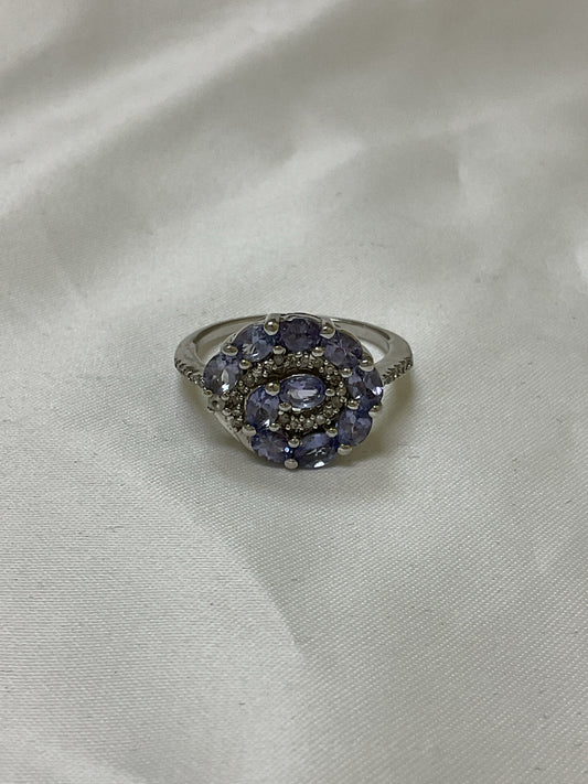 925 Sterling Ring tanzanite swirl size 8
