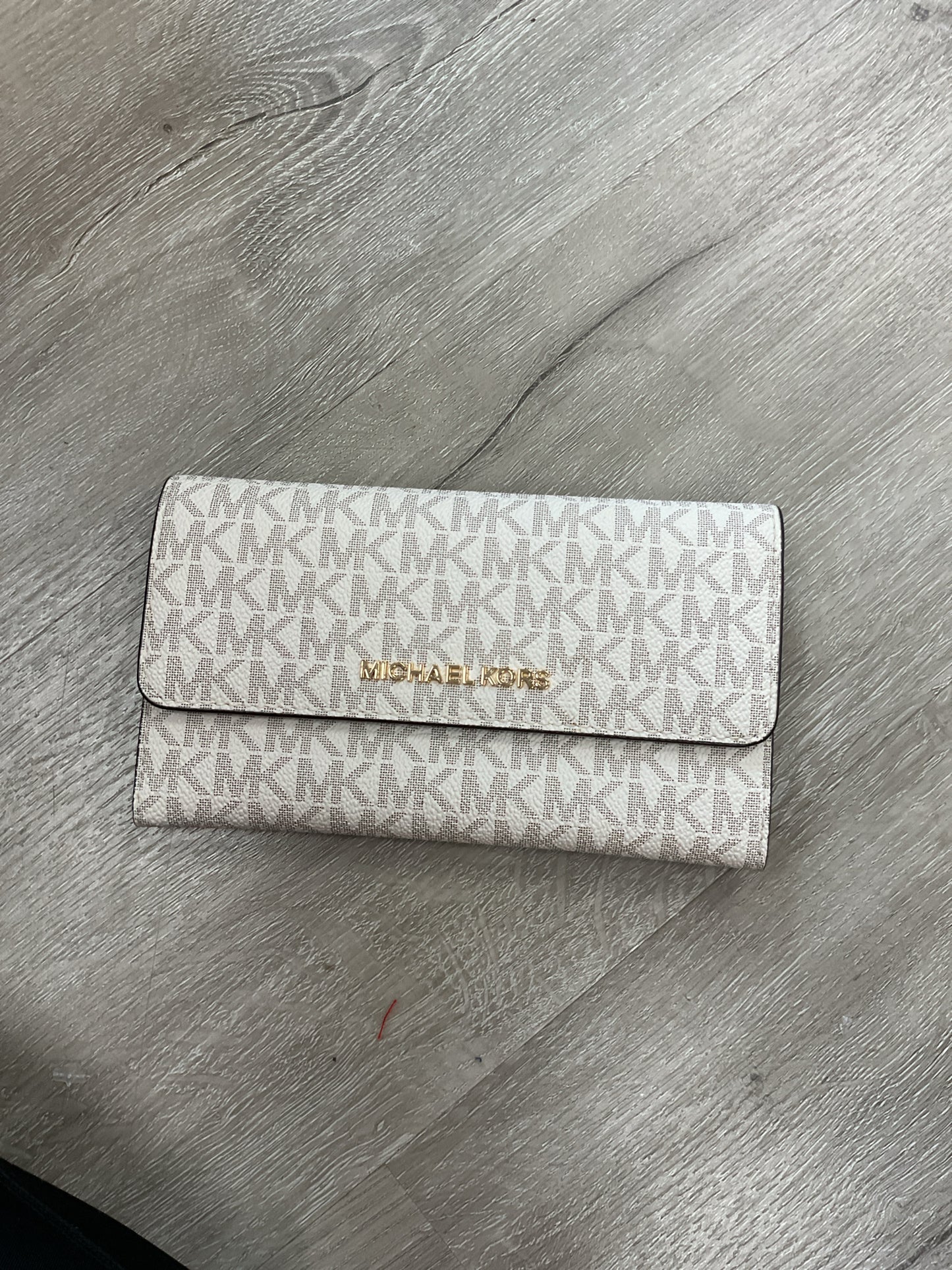 Michael Kors Wallet full size flap fold over MK gold hardware