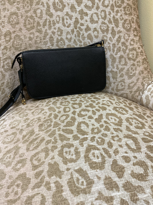 coach Purse NOA Pop Up C4816 Crossbody Clutch Bag In BLACK Pebbled Leather Brass