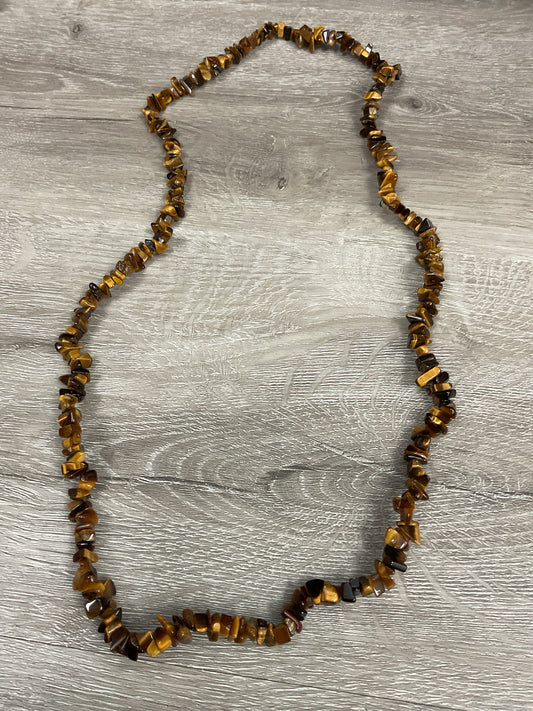 Mine Finds Necklace tiger's eye gemstone chips southwestern