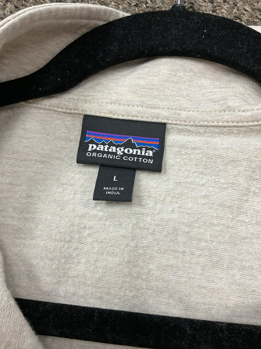 patagonia Size L Beige Shirt organic cotton blend partial zip