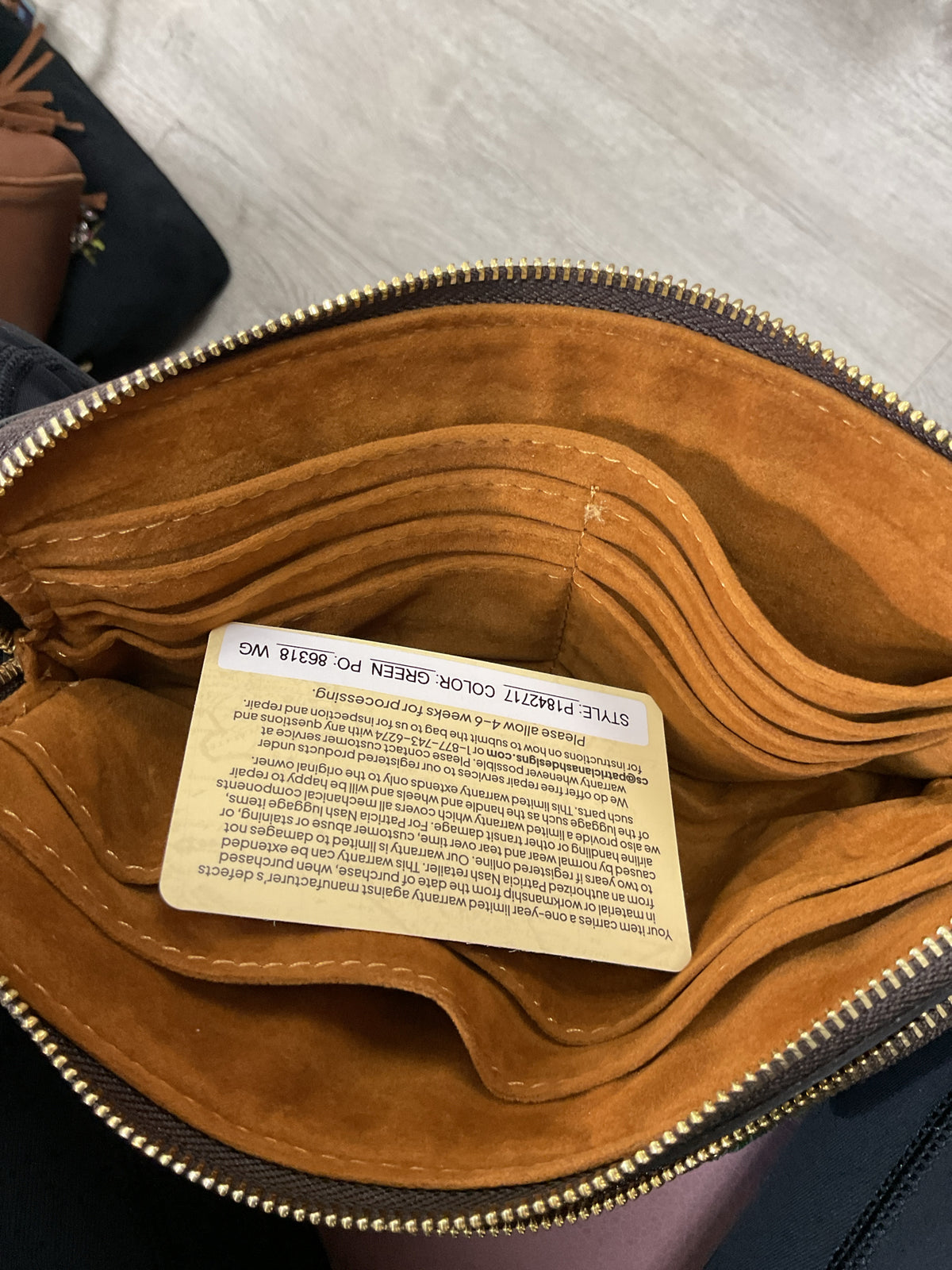 Patricia Nash Wallet double zip full size tassel gold embroidered velvet