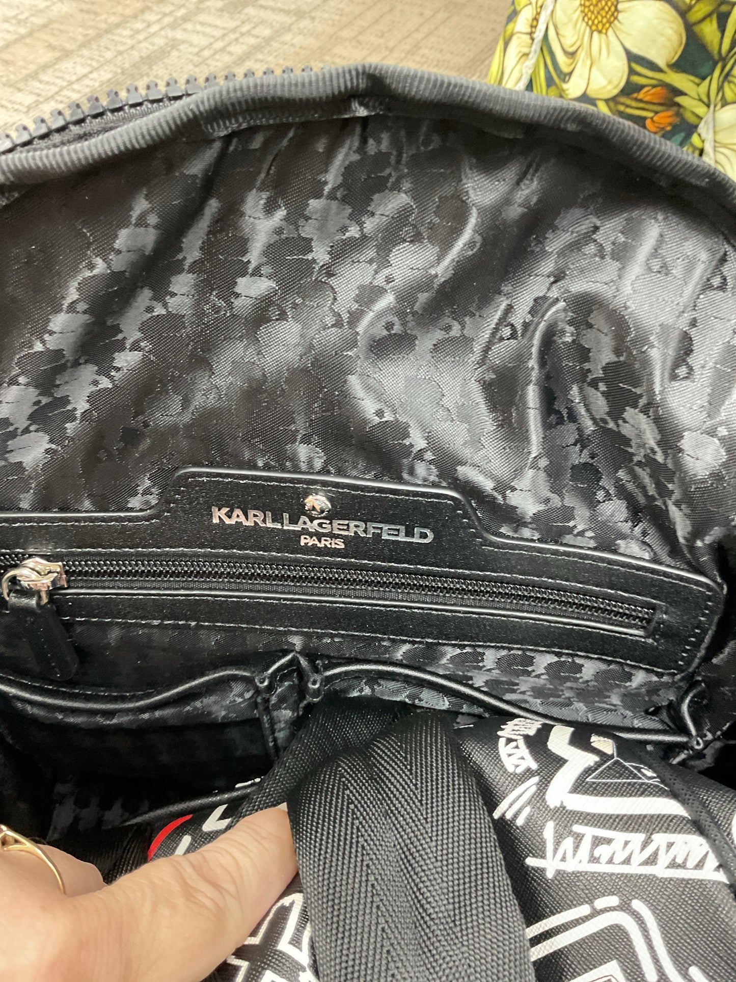 Karl Legerfeld BackPack Paris grafitti print New
