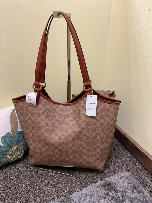 coach New Day Tote in signiture Canvas purse in rust
