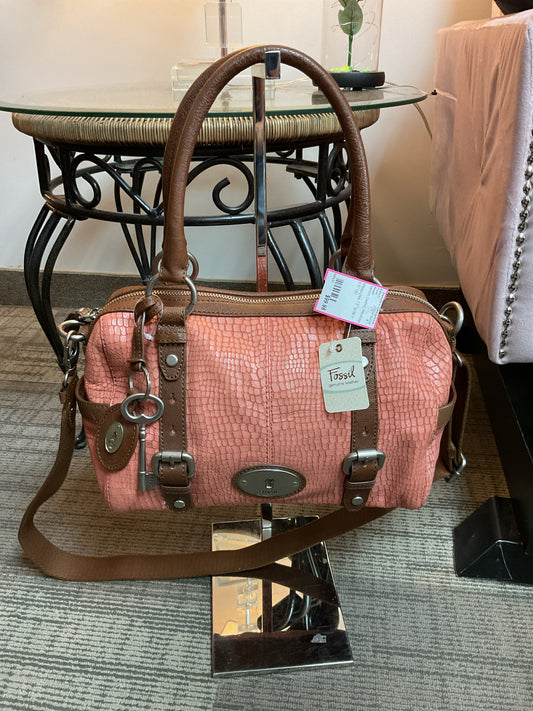Fossil Purse NWT Mindi Satchel Heavy sturdy with long fabric messenger strap