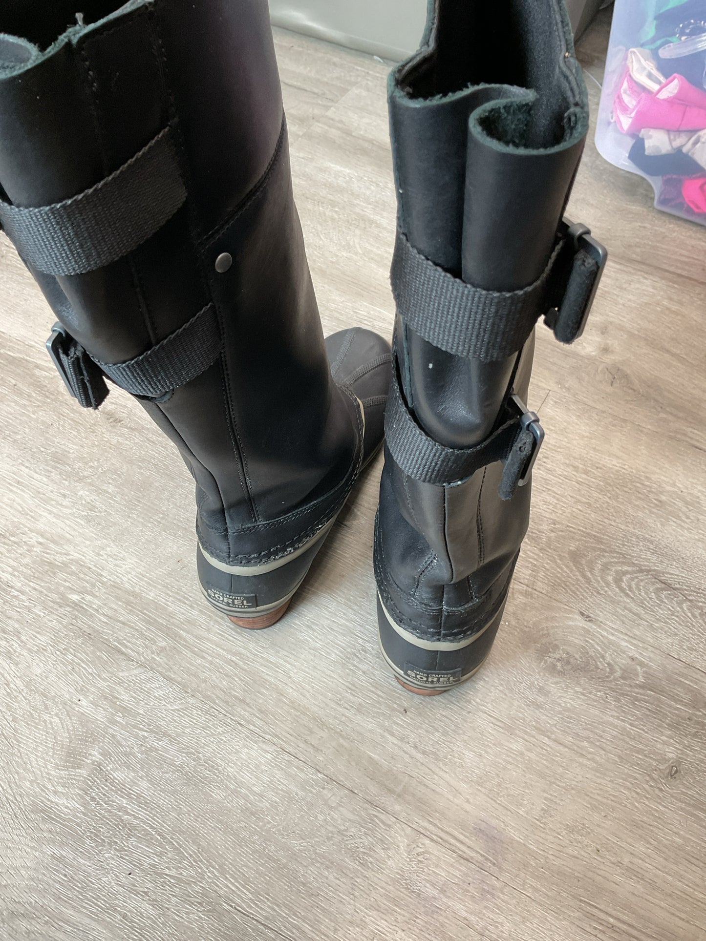 Sorel 10 Black Boots ladies Slimpack riding leather
