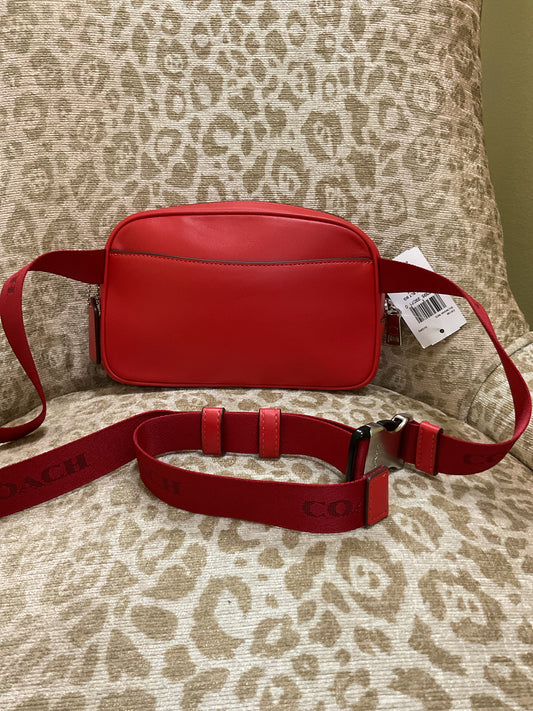coach Purse Pace Belt Bag Unisex Fanny Pack Sling Bag In Red NEW
