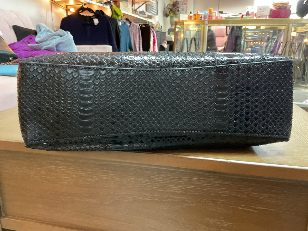 Donna Karan Purse NWT black python with gold chain