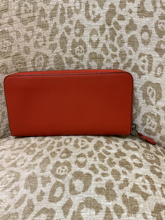coach Wallet pumpkin spice leather zip around full size