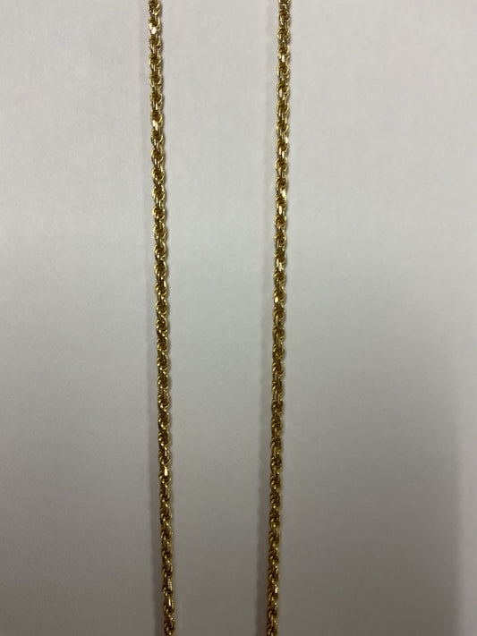 14K Necklace yellow gold rope chain 16"