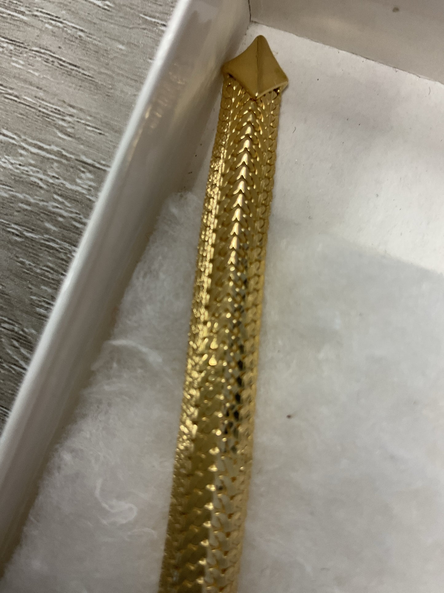 14K Bracelet 10g woven snakeskin weave herringbone