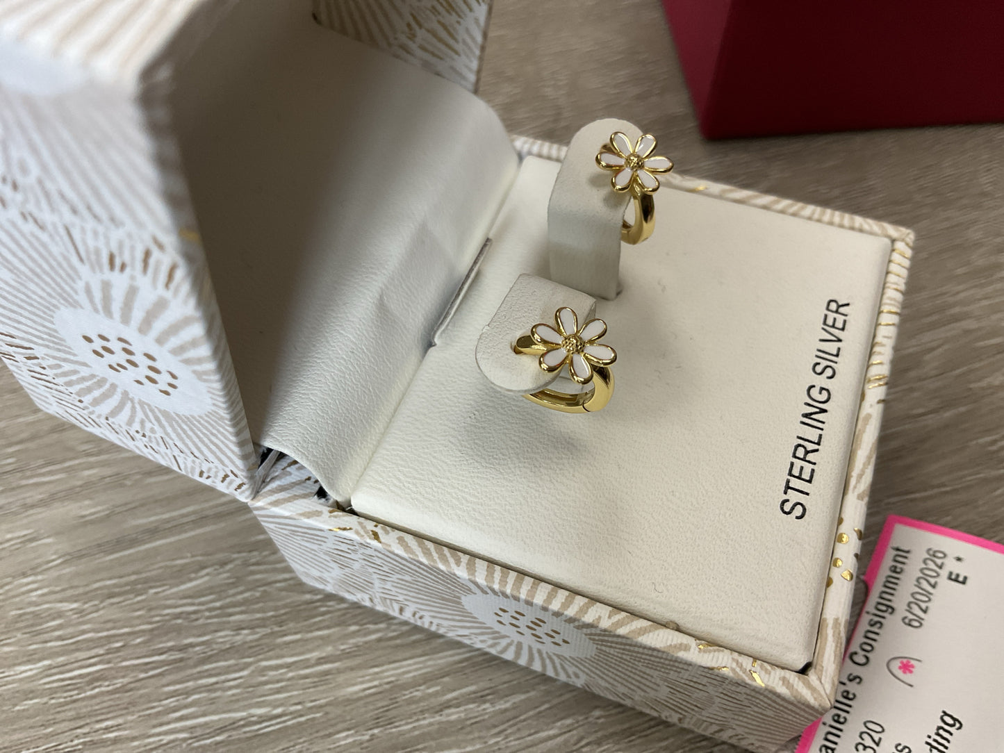 Rachel Zoe Earrings mini gold plated sterling daisies