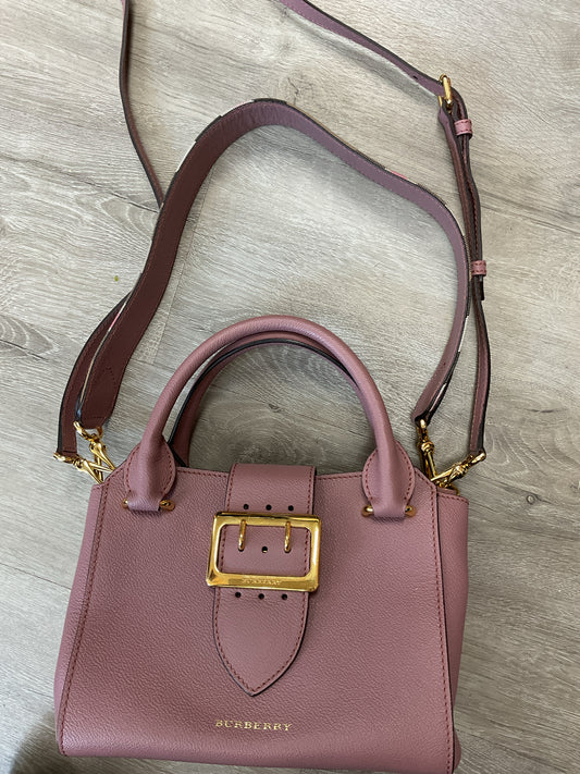 Burberry Purse Mauve Lether gold buckle satchel NWOT nova check