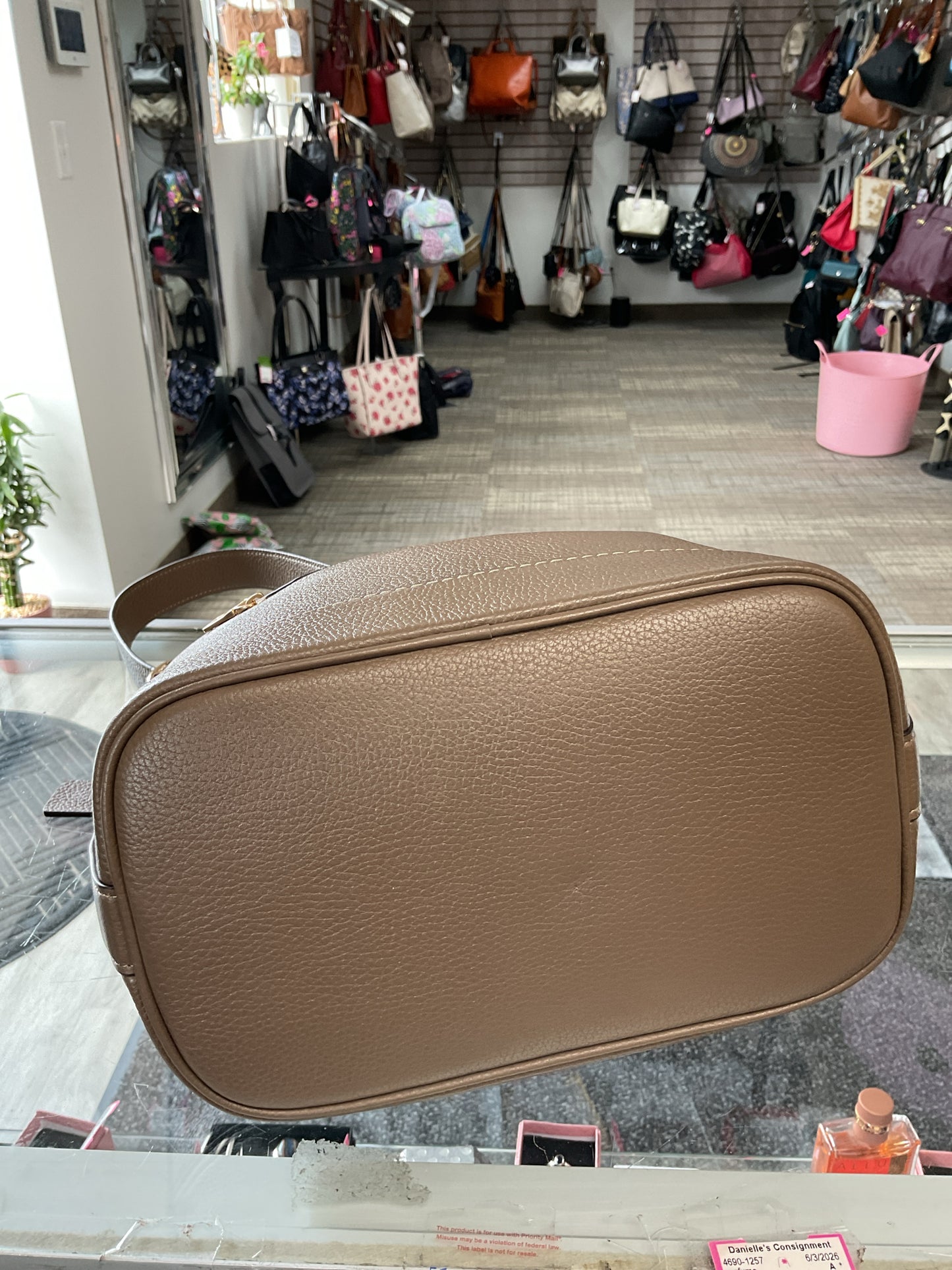 coach Purse CBH18 Jude Crossbody in taupe leather gold hardware