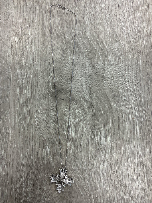 925 Sterling Necklace cz cross and 17" chain