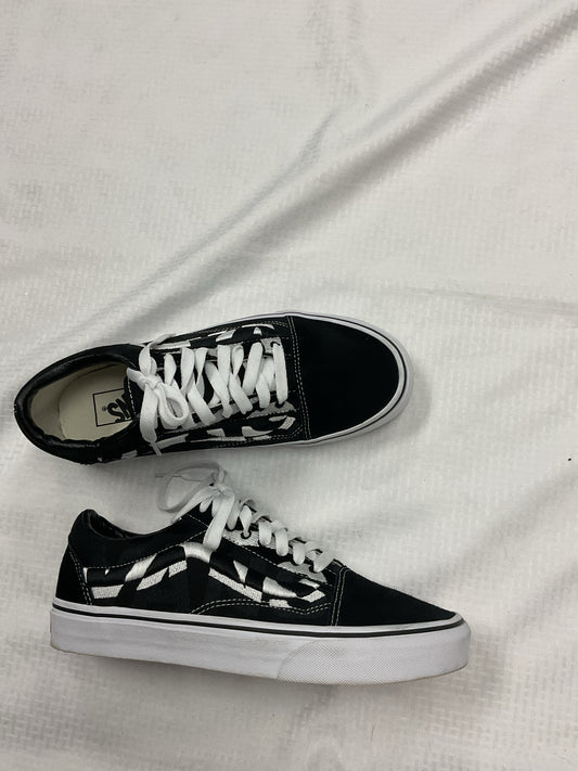 VANS 9.5 Black shoes Ladies racing suede leather
