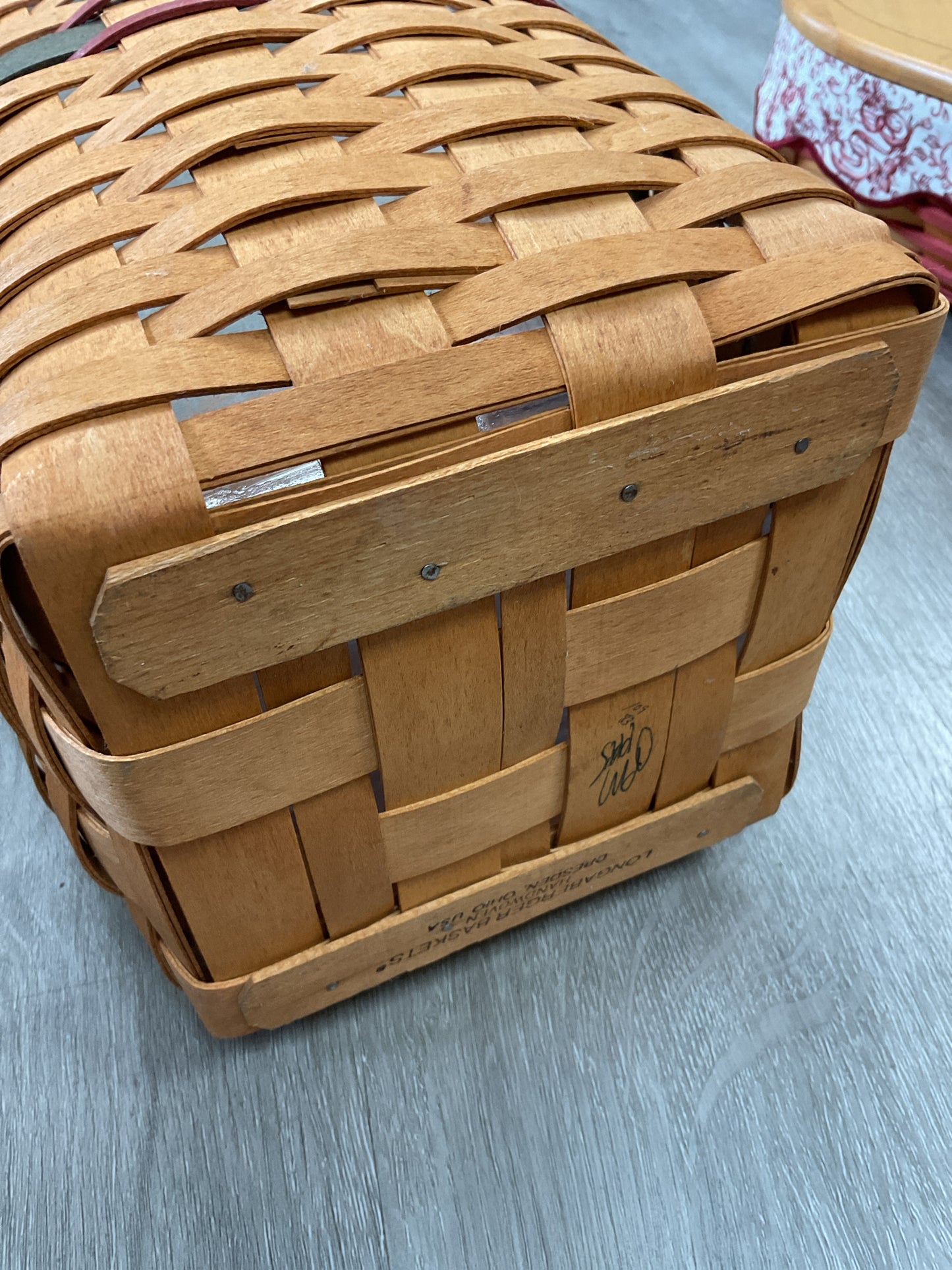 Longaberger Misc. tall 1995 basket with wooden lid