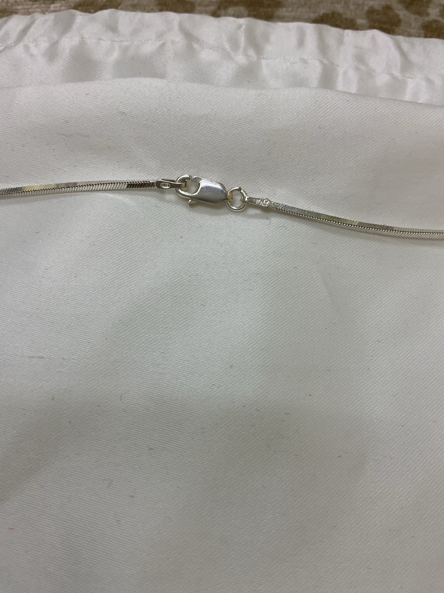 925 Sterling Necklace 19" with non sterling crystal pendant