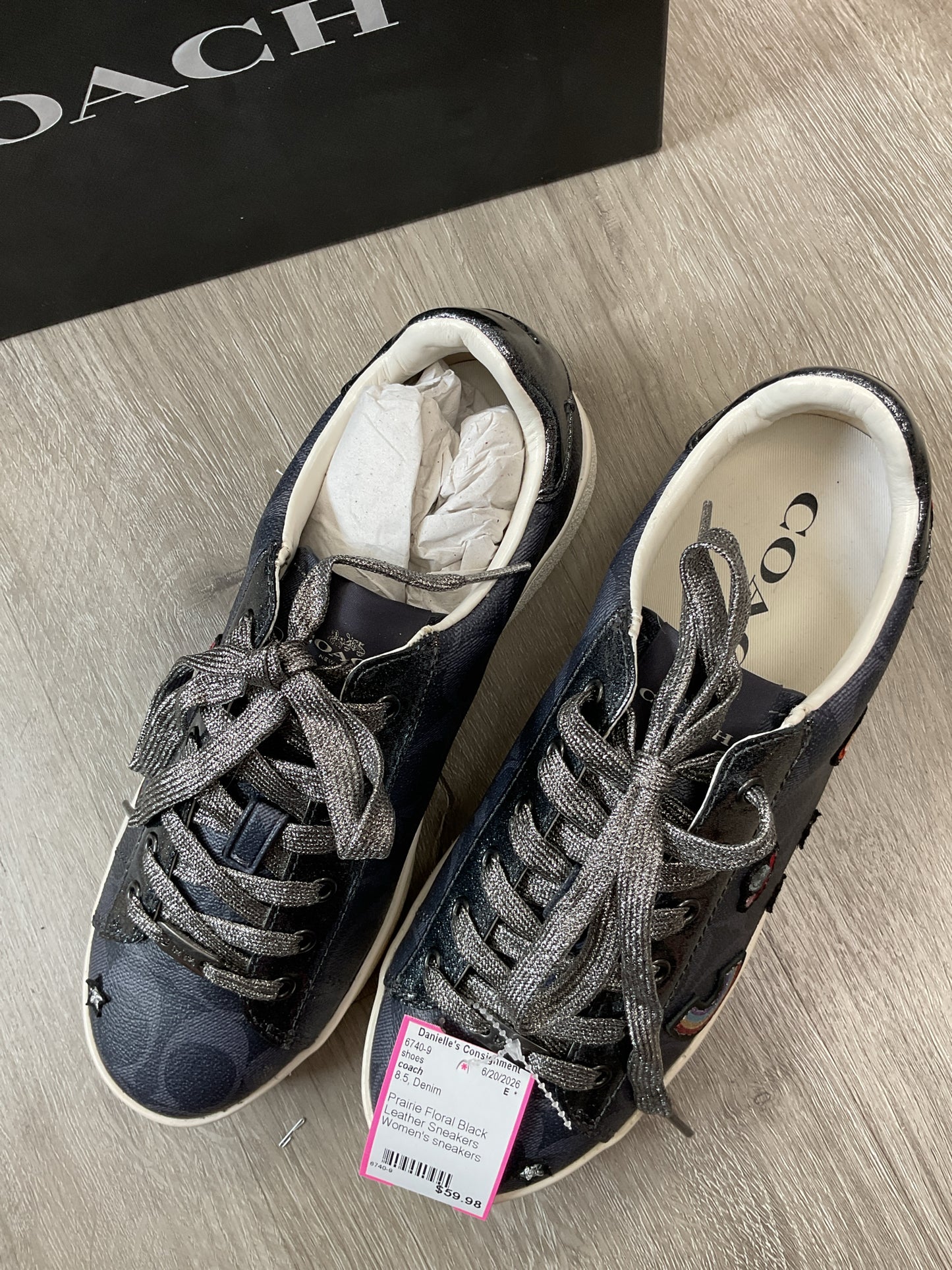 coach 8.5 Denim shoes Prairie denim New sneakers in box