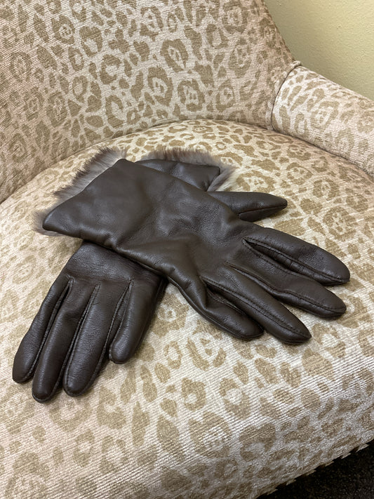 Gloves vintage mink and leather s/m